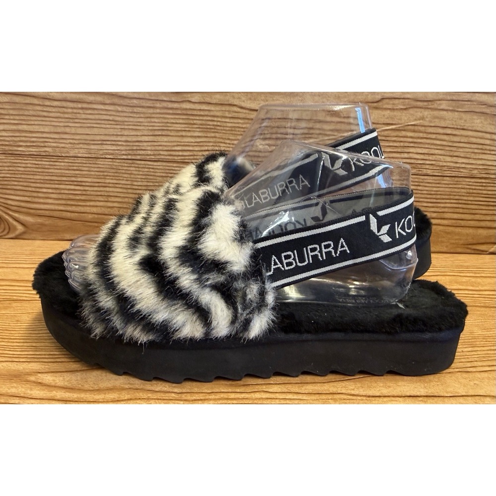 Koolaburra by Ugg Women Shoes Fuzz'n II Zebra‎ Slippers Furry Size 8 EU 39 - Picture 3 of 9
